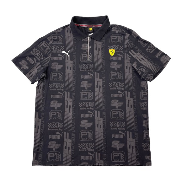 Puma Other - Puma Scuderia Ferrari Racing Polo Shirt Mens XL Black Quarter Zip F1 Racing Team